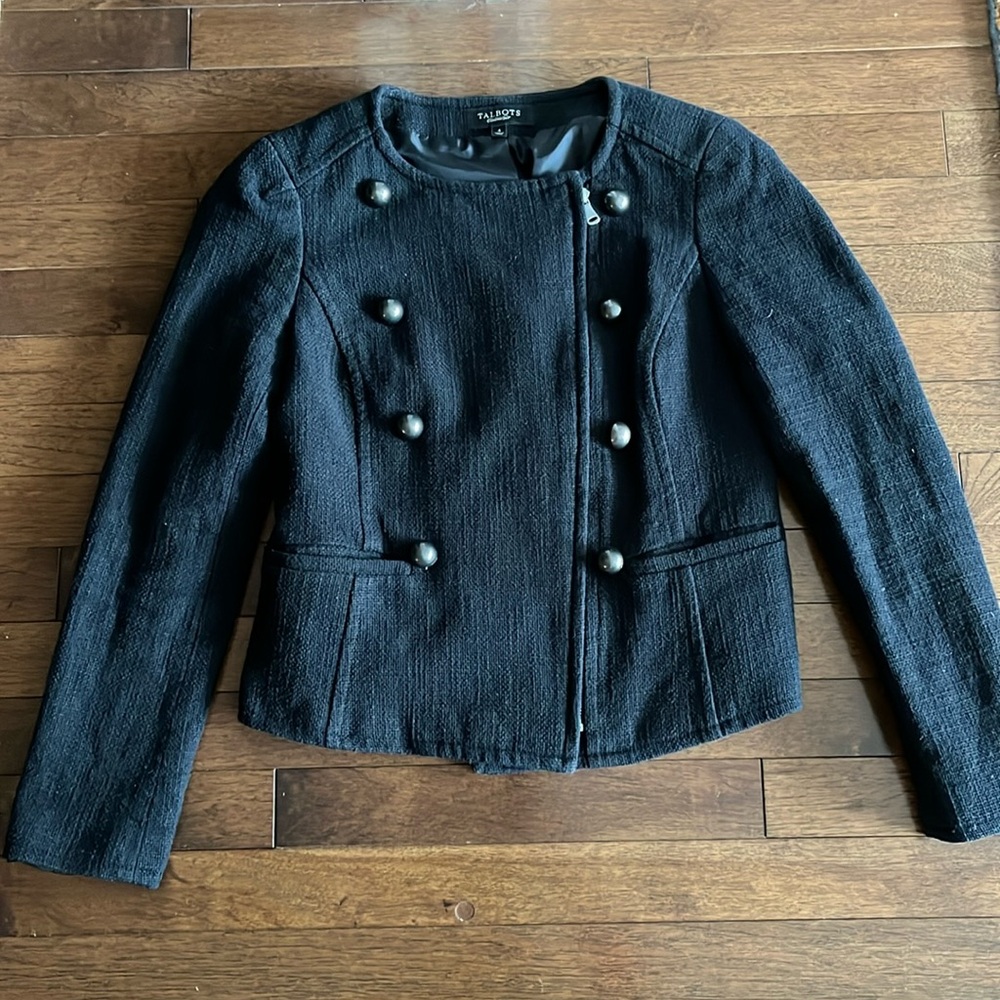 Talbots black moto jacket. Size 4